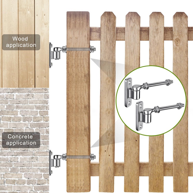 Insaga 6'' J Bolt Gate Hinge  Heavy Duty Gate Hinge for Wood Fence  One-Piece Molding Gate Hinge for Metal Gate  304 Stainless Steel Welded Hinge for Farm Gate  2Pack - Image 3